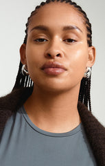 PILGRIM DUNE RECYCLED LARGE CHUNKY EARRINGS IN SILVER
