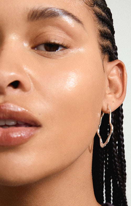 PILGRIM DYLAN RECYCLED ORGANIC EARRINGS IN SILVER