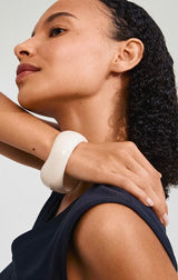 AASE RECYCLED MAXI ACRYLIC BANGLE BRACELET IN BEIGE