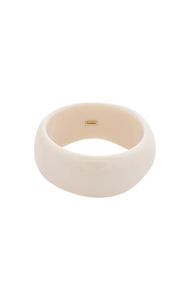 AASE RECYCLED MAXI ACRYLIC BANGLE BRACELET IN BEIGE