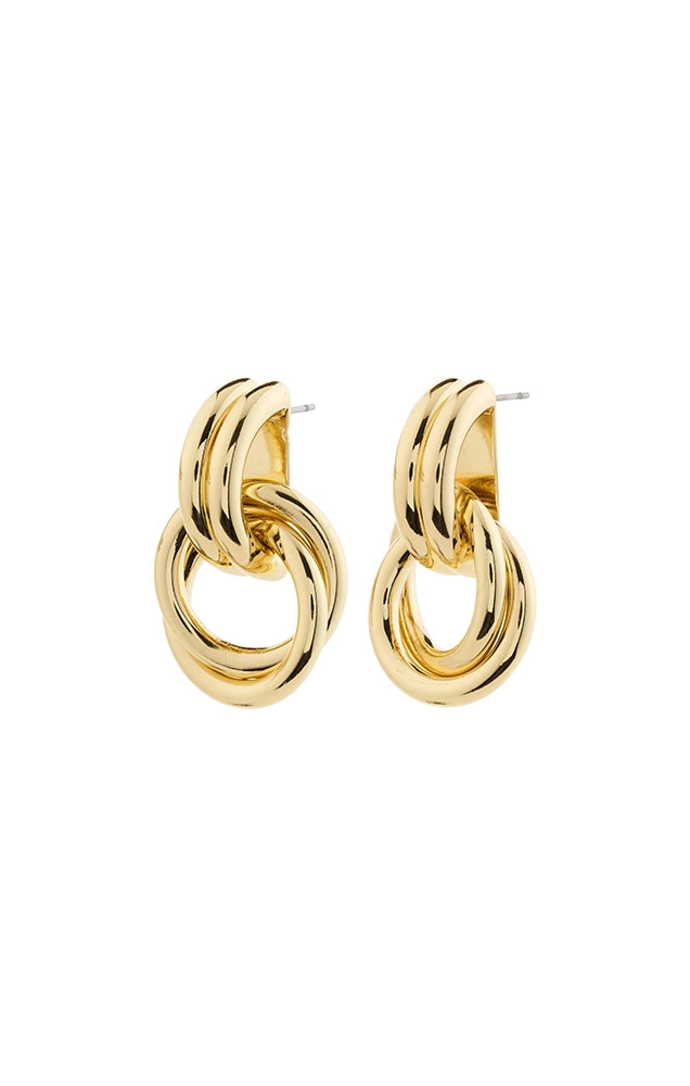 AGNI RECYCLED KNOT HOOP EARRINGS IN GOLD