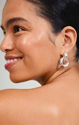 AGNI RECYCLED KNOT HOOP EARRINGS IN SILVER
