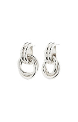 AGNI RECYCLED KNOT HOOP EARRINGS IN SILVER