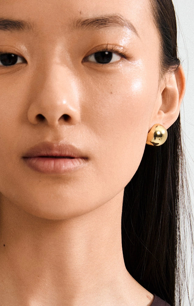 JACE RECYCLED BUBBLE DOME EARRINGS IN GOLD