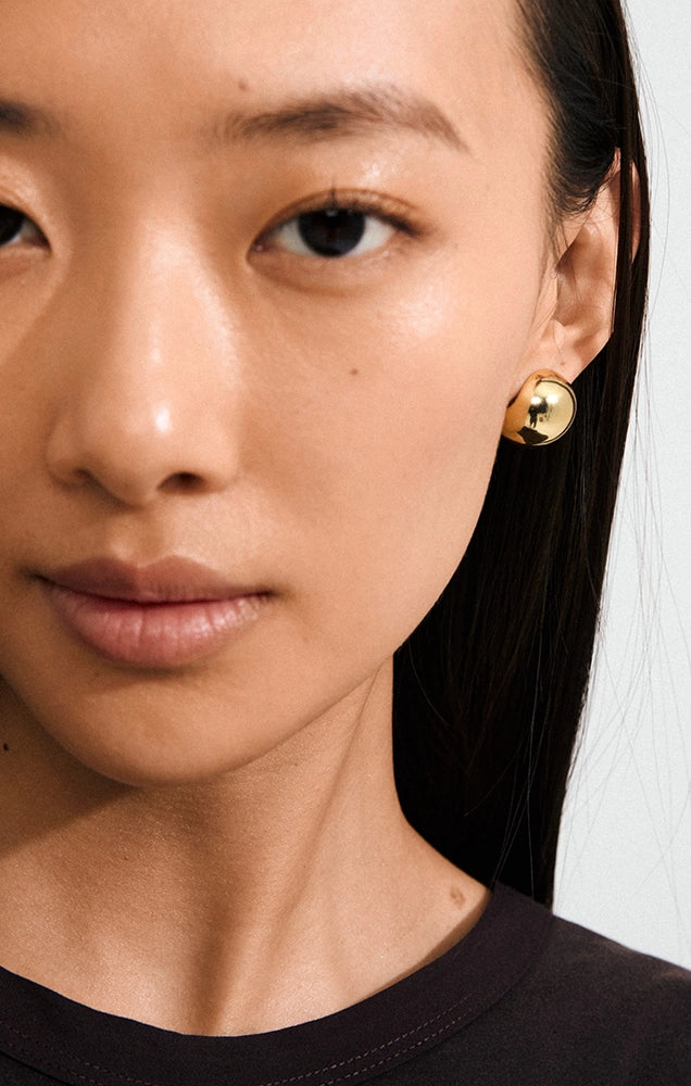 JACE RECYCLED BUBBLE DOME EARRINGS IN GOLD