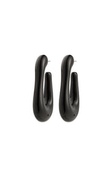 ELIJAH RECYCLED ACRYLIC HOOP EARRINGS IN BLACK