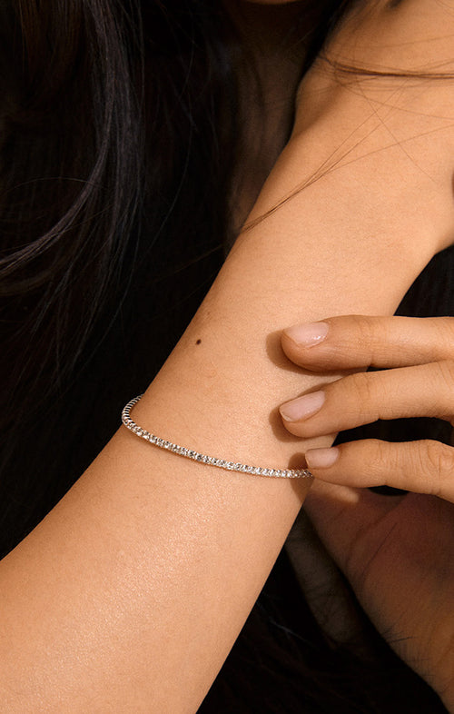 PILGRIM ARASH CRYSTAL BRACELET IN SILVER