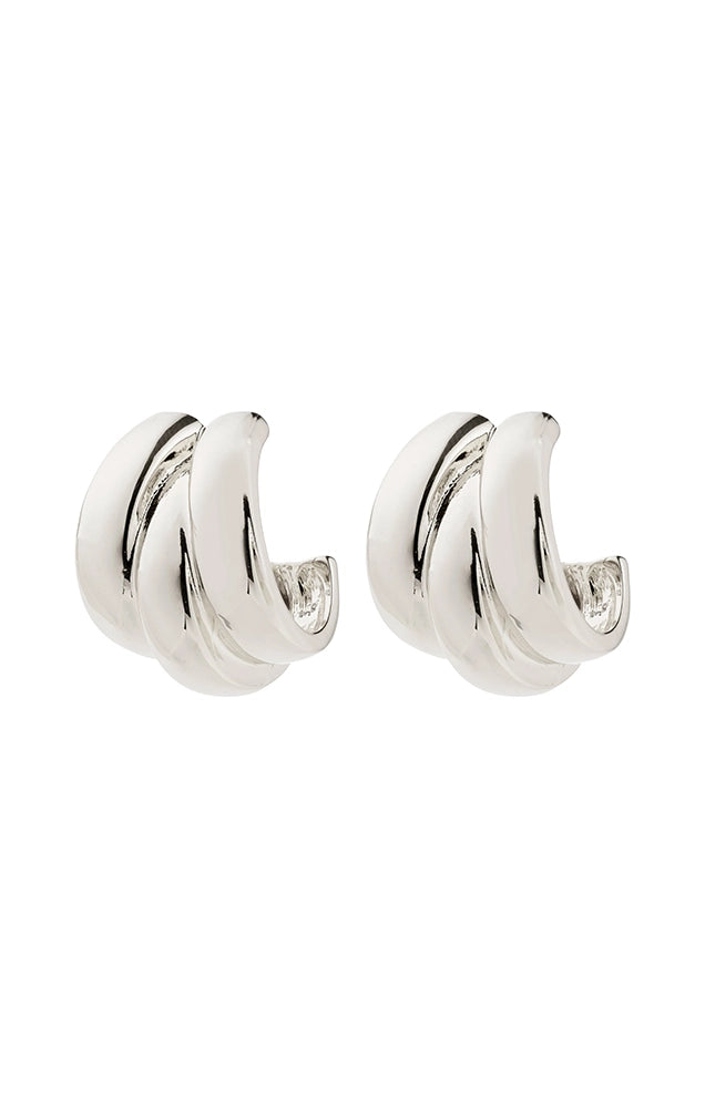 DAMIA RECYCLED HALF HOOP EARRINGS IN SILVER