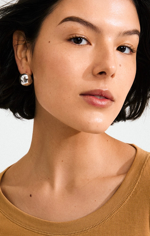 JACE RECYCLED BUBBLE DOME EARRINGS IN SILVER