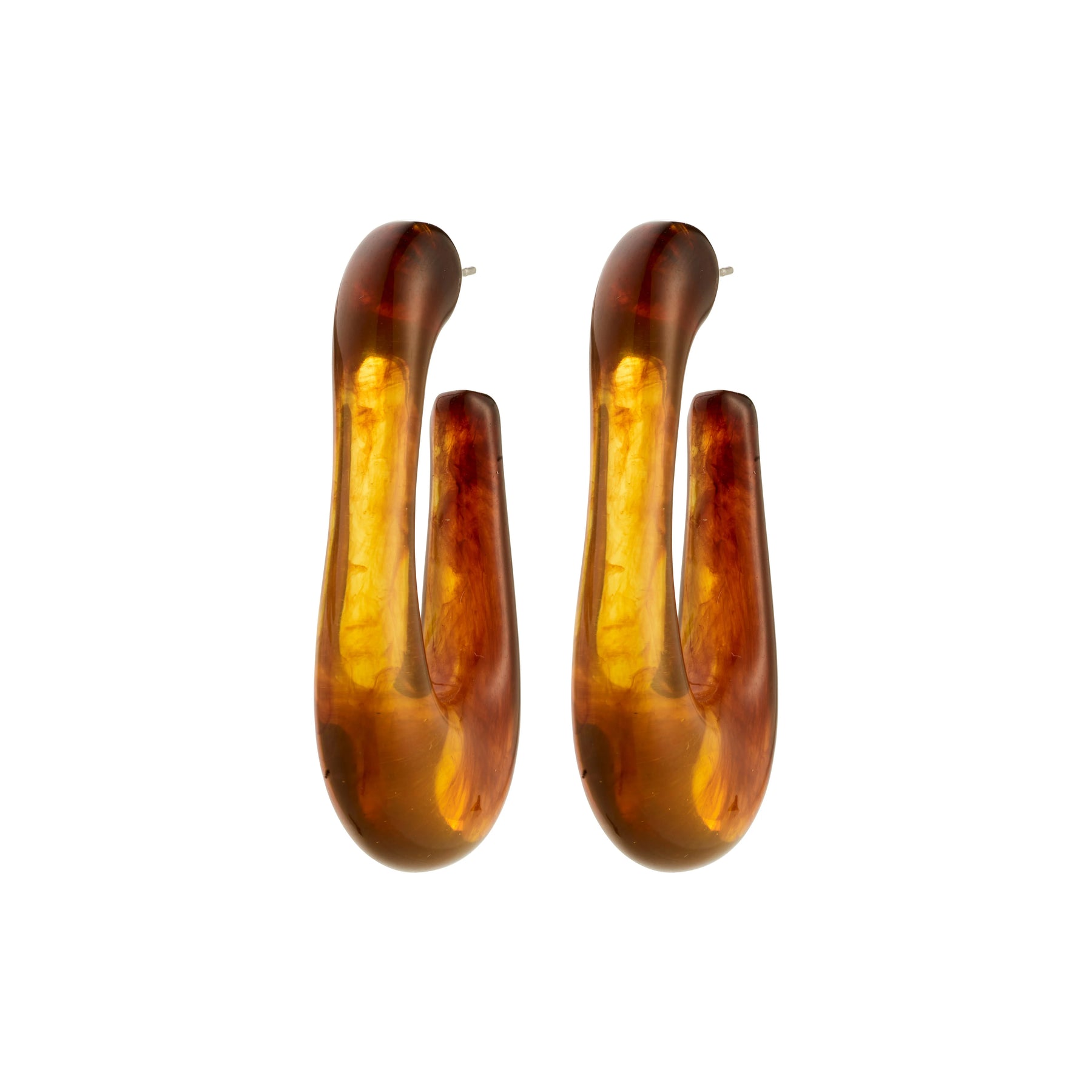 ELIJAH RECYCLED ACRYLIC HOOP EARRINGS IN BROWN