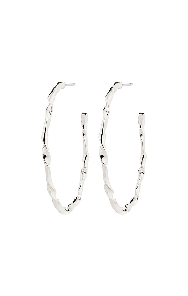 PILGRIM WYATT RECYCLED HOOP EARRINGS IN SILVER