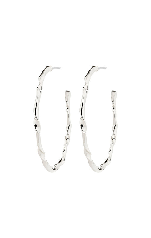 PILGRIM WYATT RECYCLED HOOP EARRINGS IN SILVER