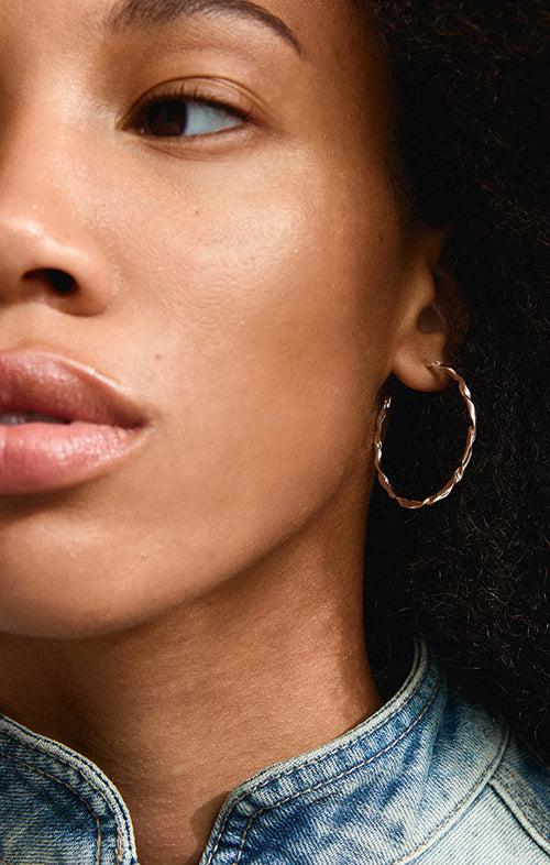 PILGRIM WYATT RECYCLED HOOP EARRINGS IN SILVER