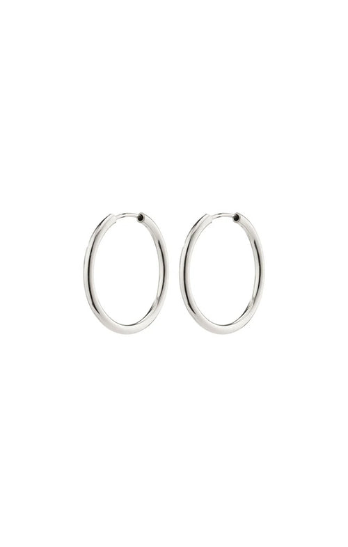 PILGRIM APRIL RECYCLED SMALL-SIZE HOOP EARRINGS IN SILVER