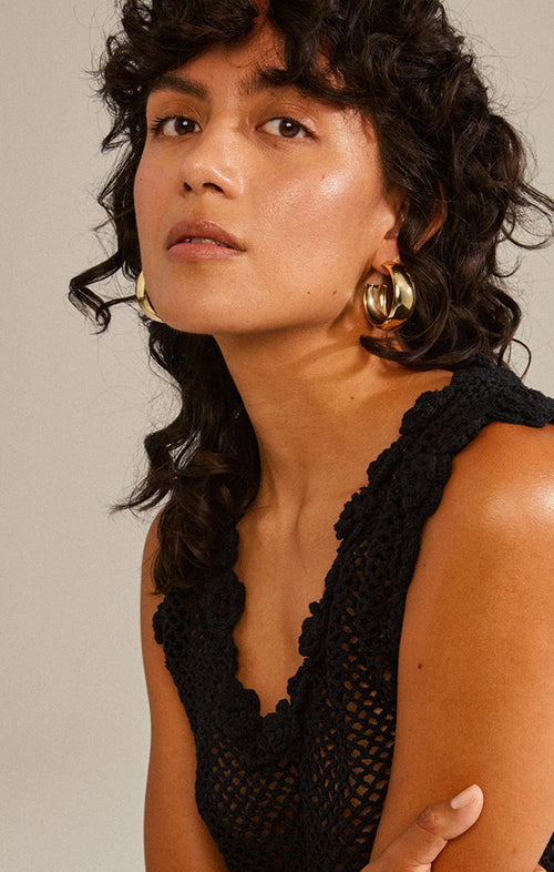 PILGRIM NAIA RECYCLED MEGA CHUNKY HOOPS IN GOLD