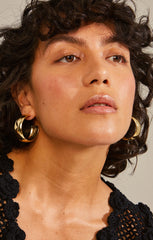 PILGRIM NAIA RECYCLED MEGA CHUNKY HOOPS IN GOLD