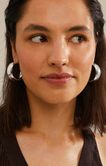 PILGRIM NAIA RECYCLED MEGA CHUNKY HOOPS IN SILVER