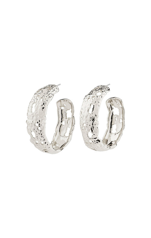 PILGRIM ELENI HOOP EARRINGS IN SILVER