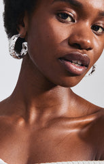 PILGRIM ELENI HOOP EARRINGS IN SILVER