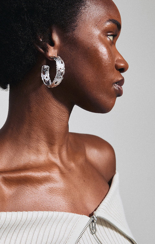 PILGRIM ELENI HOOP EARRINGS IN SILVER