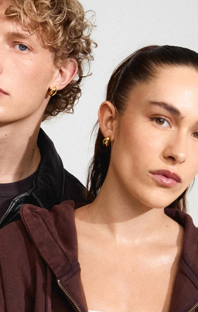DUNE RECYCLED SMALL CHUNKY EARRINGS IN GOLD