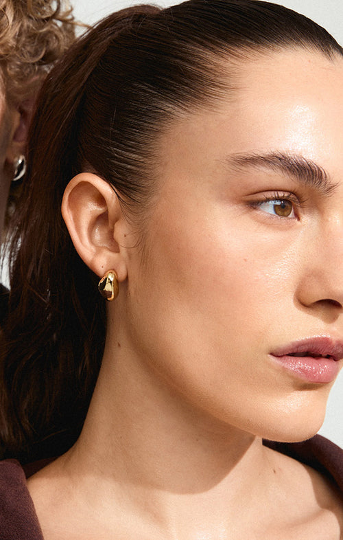 PILGRIM DUNE RECYCLED SMALL CHUNKY EARRINGS IN GOLD