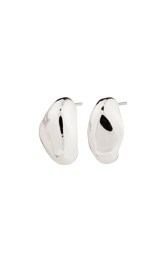 PILGRIM DUNE RECYCLED SMALL CHUNKY EARRINGS IN SILVER