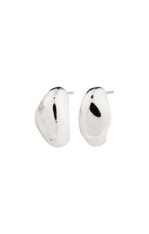 PILGRIM DUNE RECYCLED SMALL CHUNKY EARRINGS IN SILVER