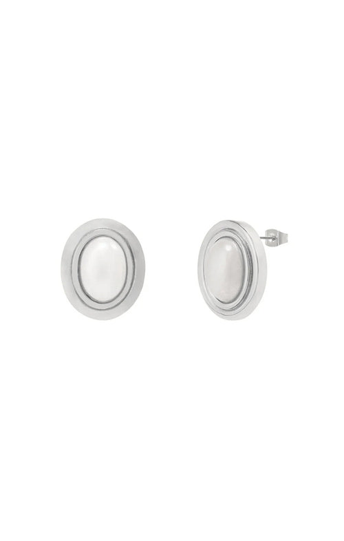 TWENTY COMPASS PERLA EARRINGS IN SILVER