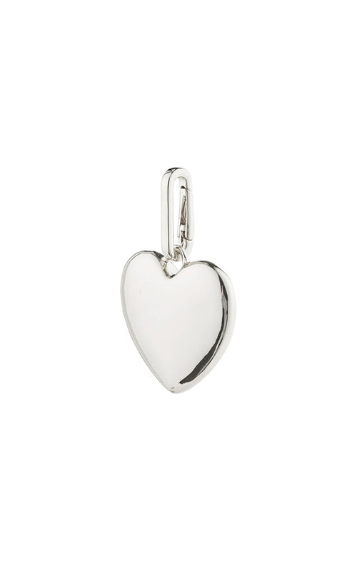 PILGRIM CHARM RECYCLED MAXI HEART PENDANT IN SILVER