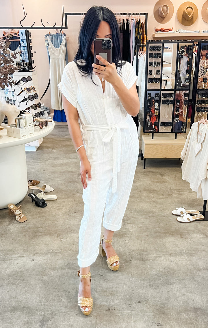 BIANCA GAUZE GINGHAM JUMPSUIT