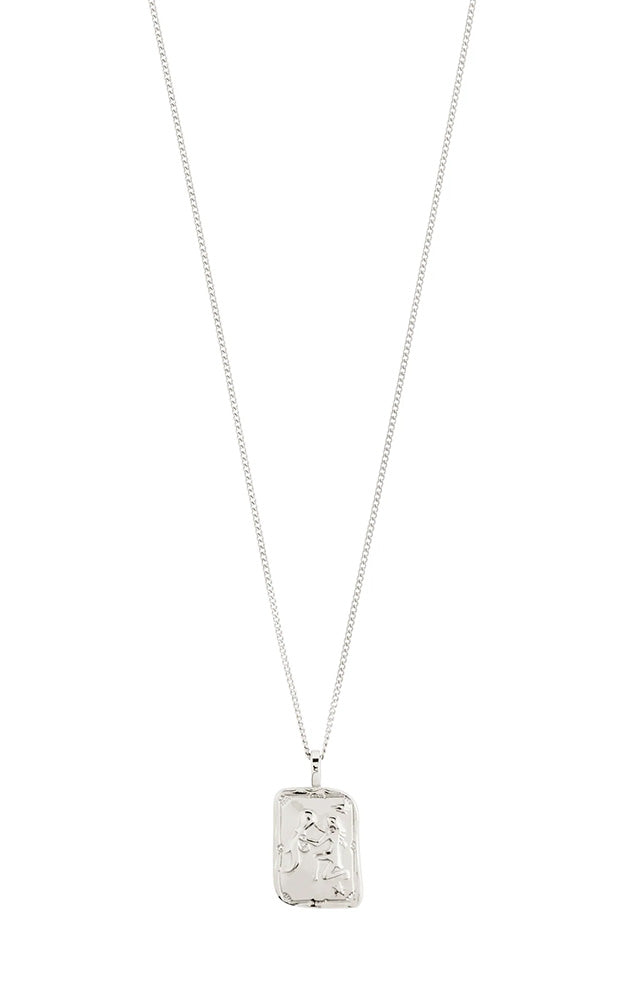 PILGRIM RECYCLED ZODIAC SIGN NECKLACE IN SILVER