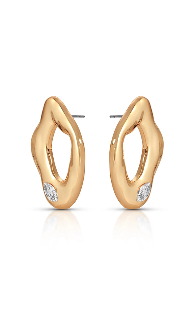 Melting Metal Crystal Earrings