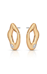 Melting Metal Crystal Earrings