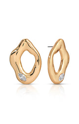 Melting Metal Crystal Earrings