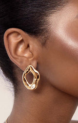 Melting Metal Crystal Earrings