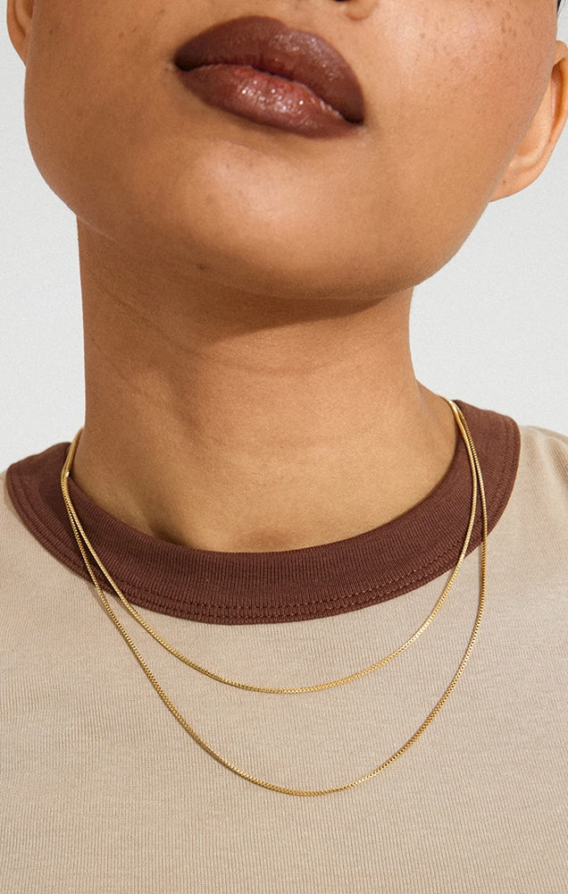 DOUBLE NECKLACE LAYERING CLASP IN GOLD