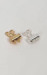 DOUBLE NECKLACE LAYERING CLASP IN SILVER