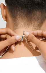 DOUBLE NECKLACE LAYERING CLASP IN SILVER