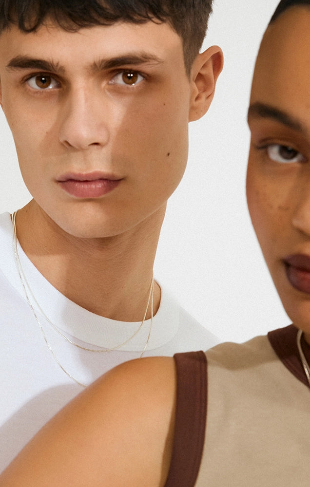 DOUBLE NECKLACE LAYERING CLASP IN SILVER