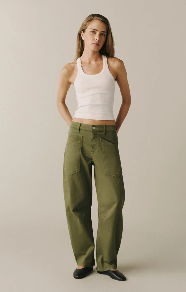 BNA Soft Curve Barrel Twill Pants in Greener Pastures