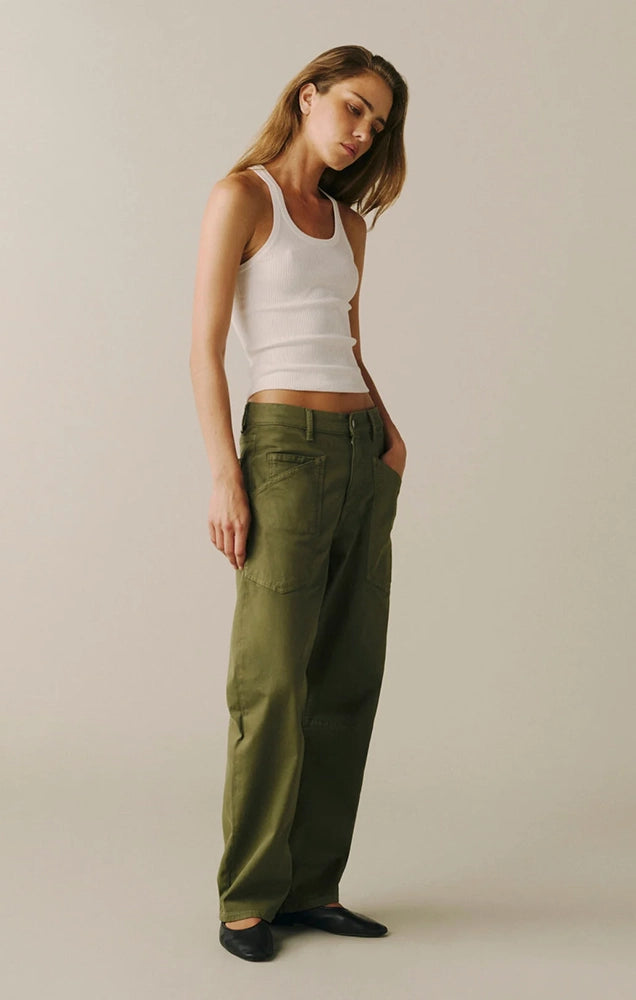 BNA Soft Curve Barrel Twill Pants in Greener Pastures