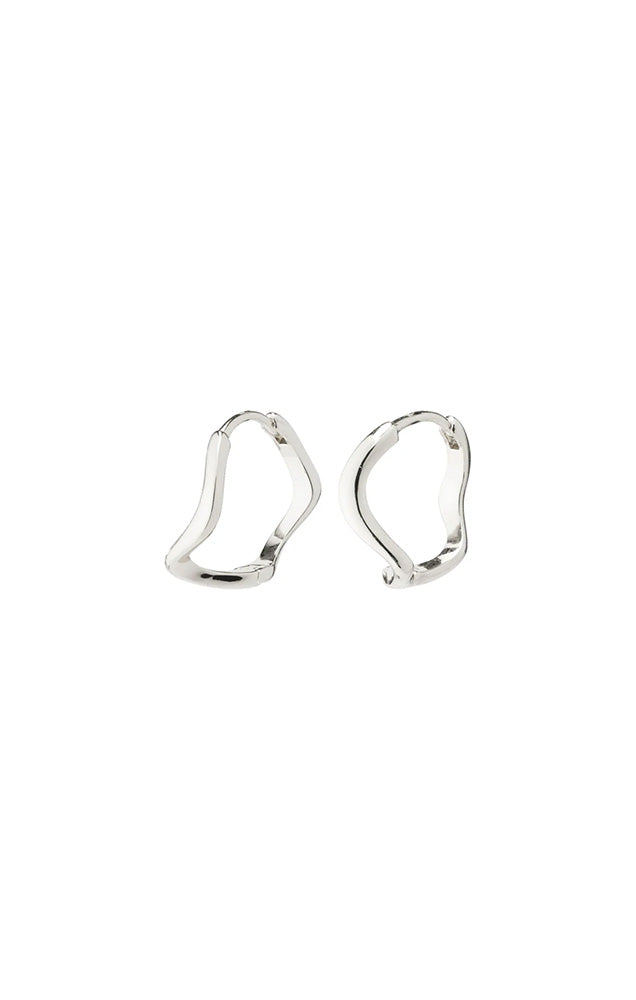PILGRIM ALBERTE WAVE HOOPS IN SILVER