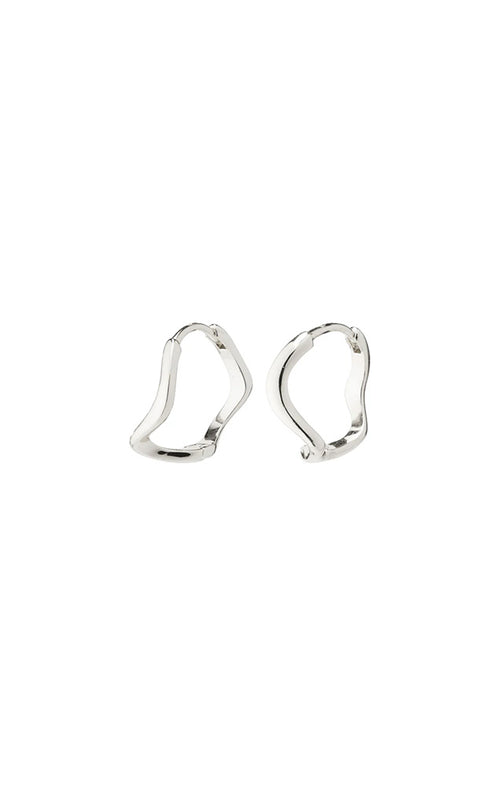 PILGRIM ALBERTE WAVE HOOPS IN SILVER