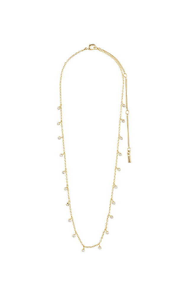 PILGRIM MAJA CRYSTAL DROPS NECKLACE IN GOLD