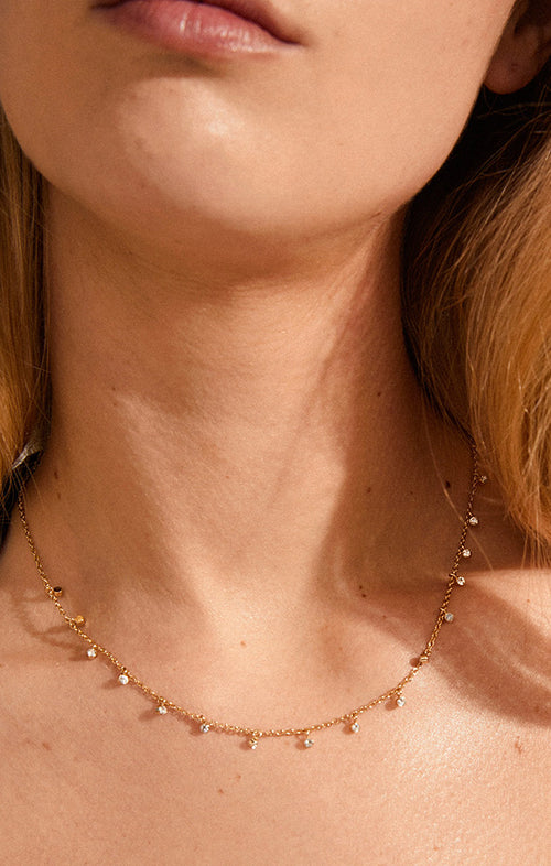 PILGRIM MAJA CRYSTAL DROPS NECKLACE IN GOLD