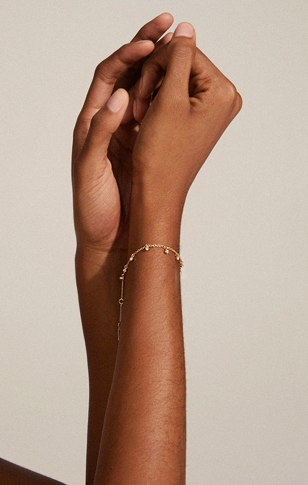 PILGRIM MAJA CRYSTAL DROPS BRACELET IN GOLD
