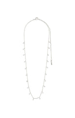 PILGRIM MAJA CRYSTAL DROPS NECKLACE IN SILVER
