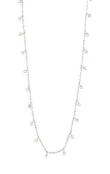 PILGRIM MAJA CRYSTAL DROPS NECKLACE IN SILVER