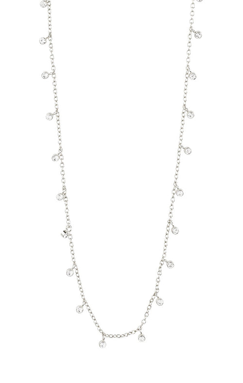 PILGRIM MAJA CRYSTAL DROPS NECKLACE IN SILVER